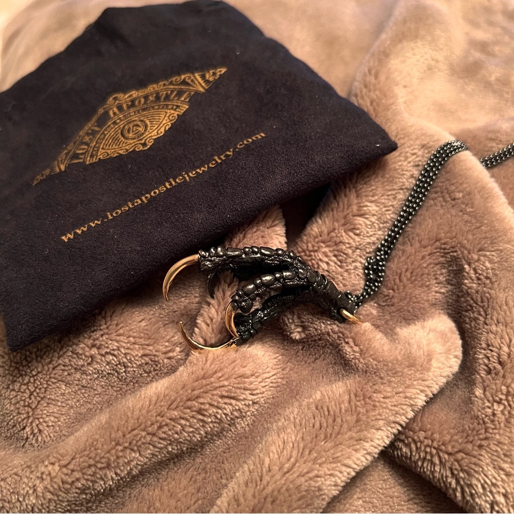 LOST APOSTLE Black and Bronze Eagle Talon Mystical Pendant Necklace